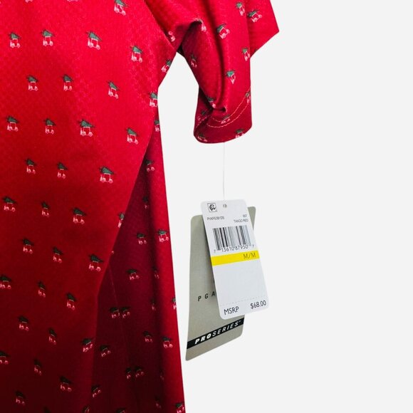 Mens Red Polo PGA Tour Polo Shirt. NEW SZ: M - Picture 3 of 5